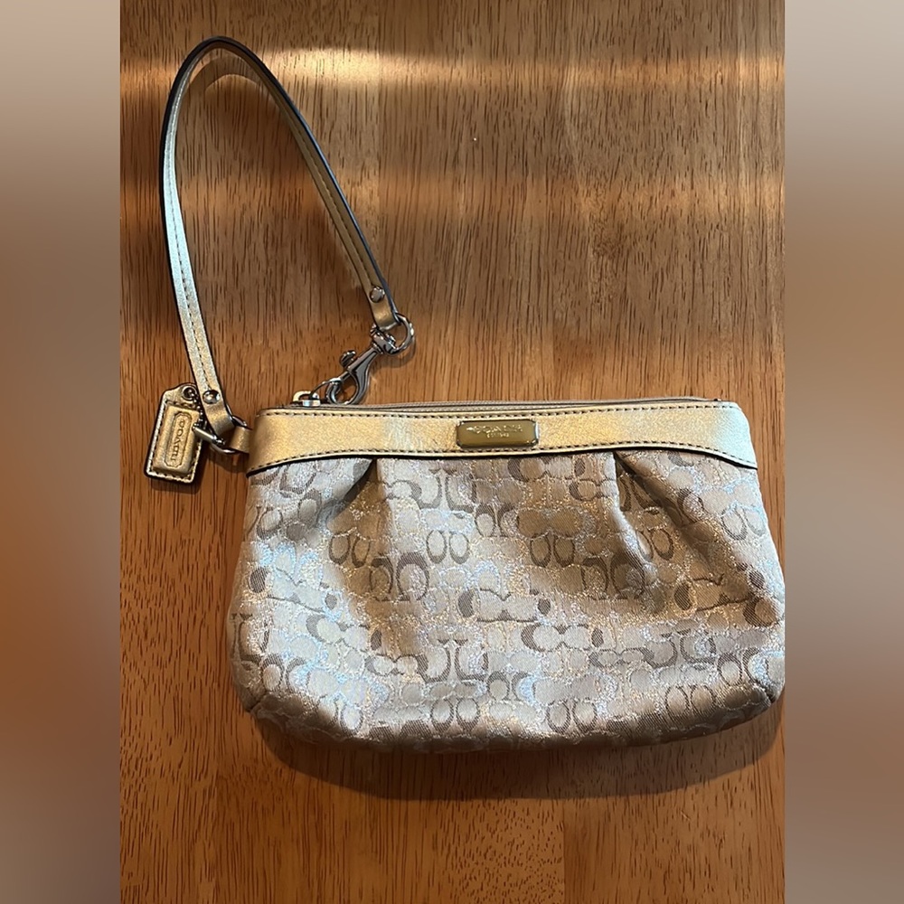 Gold Coach Wristlet